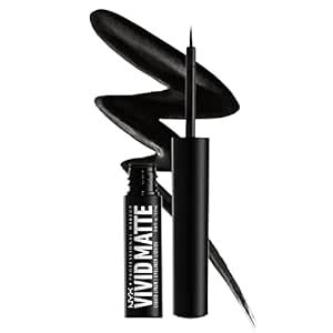 NYX PROFESSIONAL MAKEUP Vivid Matte Liquid Liner, Smear-Resistant Eyeliner with Precise Tip - Black Nyx Matte, Waterproof Liquid Eyeliner, Black Liquid, Eyeliner Looks, Liquid Liner, Black Eyeliner, Winged Eyeliner, Waterproof Eyeliner, Nyx Professional Makeup