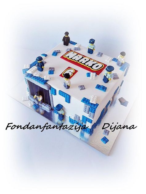 Lego City Birthday Cake, Police Lego Cake, Lego Police Birthday Cake, Lego Police Birthday Party, Simple Lego Cake, Lego City Cake, Police Themed Cake, Lego City Cakes, Lego Torte