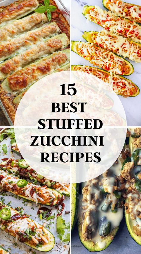 Zucchini Recipes Stuffed, Sausage Stuffed Zucchini Recipes, Filled Zucchini Recipes, Dinner Recipe With Zucchini, Chicken Stuffed Zucchini Boats Healthy, Stuffed Zucchini Boats With Ricotta And Spinach, What Goes With Zucchini, Roasted Zucchini Boats, Zucchini Stuffed Boats