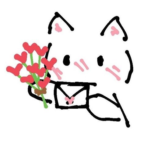 Cat Pfp Drawing Simple, Kittens To Draw, Cat Heart Drawing, Cat Cute Doodle, Dibujos Cute Faciles, Drawing Kittens, Cute Couple Doodles, Cats In Love Drawing, Cute Cat Doodles