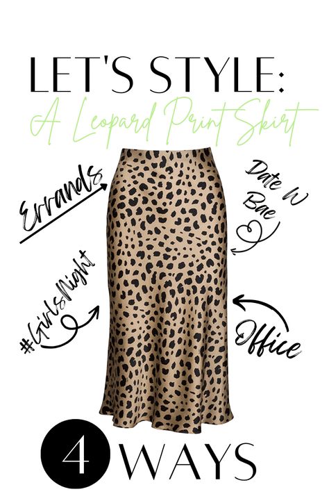 1 Leopard Print Skirt 4 Ways. A Long Work Day to Date Night STAT Midi Leopard Print Skirt Outfit, Polka Dots And Leopard Print Outfit, Red Top Leopard Skirt, Animal Print Slip Skirt, Animal Print Silk Skirt Outfit, How To Style Cheetah Skirt, Leopard Skirt With Sneakers, Leopard Skirt With Boots, Long Skirt Outfit For Work