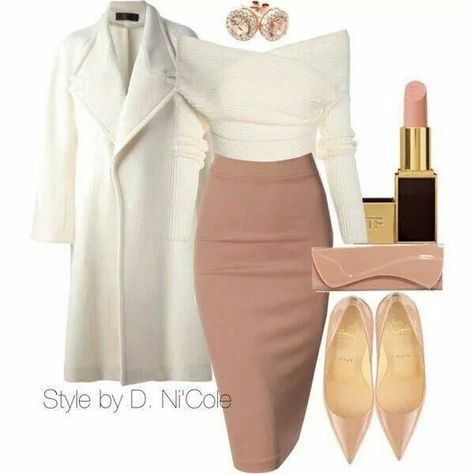 Reserve! Skirt Diy, Pink Pencil Skirt, Peplum Tops, فستان سهرة, Work Attire, Office Outfits, Polyvore Outfits, Work Fashion, Victoria Beckham