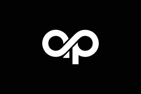 Creative and professional initial letter a p infinity logo design template on black background Infinity Graphic Design, Infinity Logo Design, Infinity Graphic, Logo Infinity, Infinity Logo, Arrow Logo, Letter P, Letter A, Logo Design Template