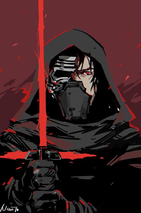 Kylo Ren Art, Star Wars Canvas Art, Ren Star Wars, Kylo Rey, Sith Lords, Star Wars Painting, Star Wars Meme, Knights Of Ren, Arte Nerd