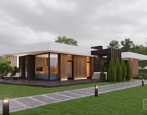 Contemporary Bungalow, Double Storey House Plans, Ultra Modern Homes, Double Storey House, Contemporary House Exterior, Modern Small House Design, Modern Bungalow House, التصميم الخارجي للمنزل, Architect Design House