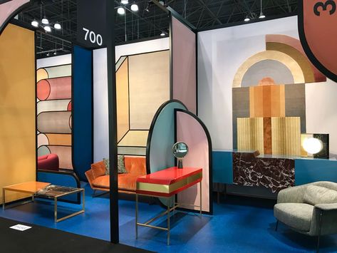 3x3x3 A Share Perspective cc-tapis, Hagit Pincovici and Saba team-up for ICFF New York.  Stand by Studio Milo Milan Furniture, Showroom Interior Design, Nyc Design, Exhibition Stand Design, Tradeshow Booth, Furniture Showroom, Design Del Prodotto, Exhibition Stand, Stand Design