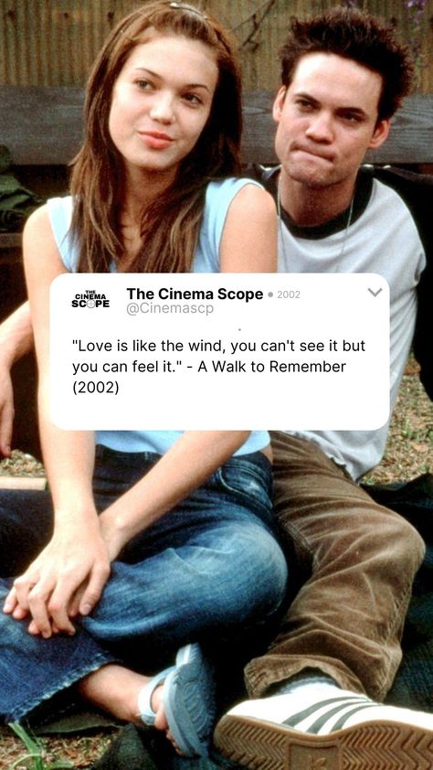 Film Quotes Quotes From A Walk To Remember, Mandy Moore And Shane West, Mandy Moore Aesthetic, Landon Carter Walk To Remember, A Walk To Remember Edits, A Walk To Remember Aesthetic, A Walk To Remember Quotes, Landon Carter, Getting In Trouble