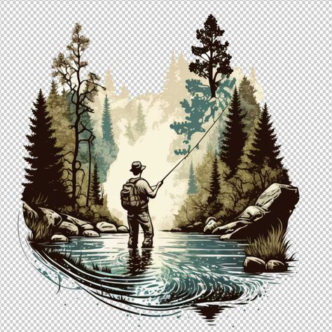 Fishing PNG Sublimation Fishing Png, Fishing Clipart, Fish Clipart, River Fishing, Fish Man, Fish Cake, Trout Fishing, Unique Print, Fish