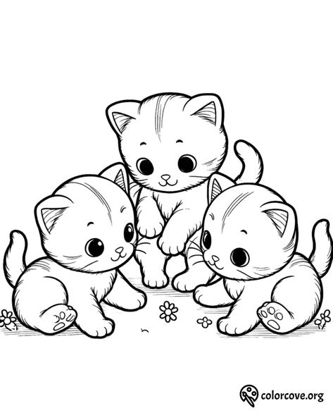 23 Free Cute Kitten Coloring Pages - The Color Cove - Free Printable Coloring Pages Kitten Coloring Pages Free Printable, Cute Kitten Coloring Pages, Kitten Coloring Pages, Deer Coloring Pages, Lion Coloring Pages, Panda Coloring Pages, Penguin Coloring Pages, Penguin Coloring, Witch Coloring Pages