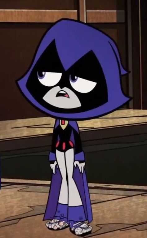 Teen Titans Characters, Raven Teen Titans Go, Robin And Raven, Starfire And Raven, Funny Dancing Gif, Teen Titan, Dc Icons, Black And White Cartoon, Dark Purple Aesthetic