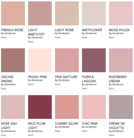 Sanderson pink paint palette on style library - Warm up your home with pink wall colour | Aliz’s Wonderland Pink Paint Colors, Room Wall Colors, Bedroom Wall Colors, Room Paint Colors, Pink Paint, Color Palette Design, Bedroom Paint, Pink Room, Paint Colors For Home