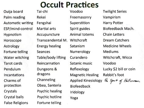 Occult Practices:  An Abomination to the Lord Occult Practices, Pretty Ricky, Psychic Healing, The Prophecy, Twilight Series, Witchcraft Spell Books, Palm Reading, Medicine Wheel, Christian Scripture