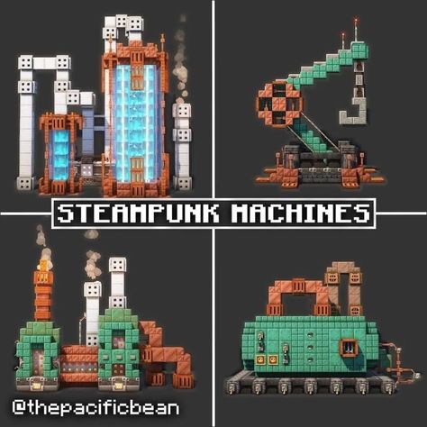 Steampunk Machine, Steampunk Machines, Minecraft Create, Minecraft Steampunk, Minecraft Structures, Minecraft Banner Designs, Bangunan Minecraft, Minecraft Modern, Steampunk House