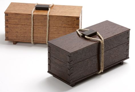 The original box was made from English brown oak. The newer version is wenge. Its a pretty wood, but not much fun to work with. Watch out for those splinters! - CLICK TO ENLARGE Wood Box Design, Wooden Box Designs, Woodworking Bed, Woodworking Logo, Woodworking Box, Woodworking Machine, Diy Holz, Woodworking Workshop, Woodworking Plan