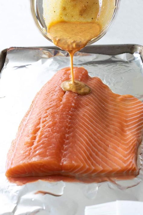 Easy Maple Dijon Salmon - Fueling a Southern Soul Salmon Dijon Mustard Soy Sauce, Salmon Recipes Baked Mustard, Salmon Recipes With Dijon Mustard, Whole Salmon Filet Recipes Baked, Honey Dijon Salmon Baked, Salmon Recipes Baked Dijon Mustard, Sauce For Baked Salmon, Salmon Dijon Mustard Recipes, Salmon Mustard Sauce