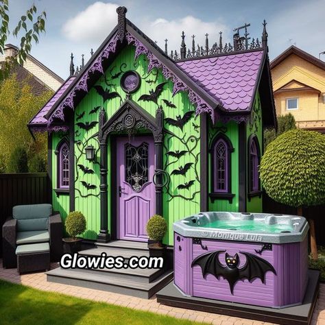 Witch Houses, Victorian Gothic Home Decor, Halloween Houses, Fairytale Houses, Guest Home, Tiny House Village, Outdoor Dog House, Gothic Bedroom, Dark Decor