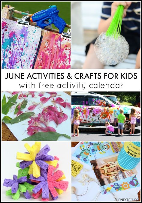 June Activities For Kids, Summer Crafts And Activities, Chalk Activities, June Activities, June Crafts, Activity Calendar, Father's Day Activities, Calendar Activities, Crafts And Activities For Kids