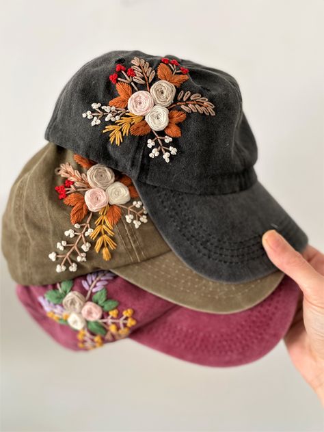 Hand Embroidered Flower Baseball Cap ❤ Do you want to make a difference? ❤ Awesome Hand Embroidered Flower Baseball Cap is waiting for you! ❤ Floral design is hand-embroidered, giving each cap a unique touch and making it a standout piece. Hand Embroidery Cap, Embroidery Products Unique, Embroidered Baseball Caps Diy, Cap Embroidery Ideas, Embroidered Hats Baseball Caps, Embroidery On Cap, Crossed Stitch, Hand Ideas, Hat For Woman