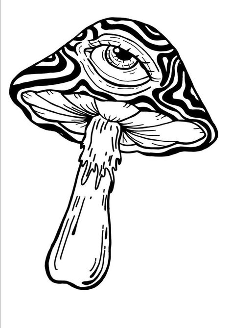 Mushrooms Trippy, Tattoo Art Design, Tattoo Homme, Image Drawing, Trippy Mushroom, Men's Small Tattoo, Trippy Drawings, Mushroom Tattoos, Mushroom Drawing