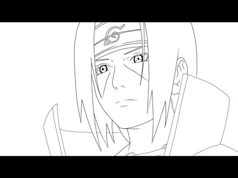 Itachi Lineart, Naruto Deviantart, Naruto Coloring, Drawing Anime Bodies, Itachi Akatsuki, Kurama Naruto, Anime Designs, Anime Lineart, Uchiha Itachi