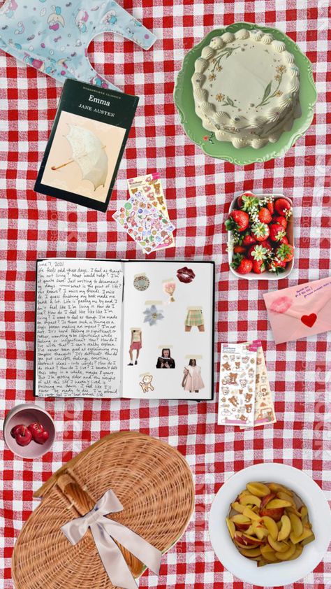 Picnic Layout, Picnic Collage, Retro Picnic, Summer Moodboard, Missing My Friend, Emma Jane Austen, Magazine Shoot, Book Maker, Scrapbook Journal