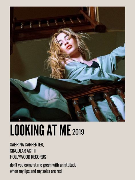 Looking At Me Sabrina Carpenter, Sabrina Carpenter Songs, Aesthetic Polaroid, Alessia Cara, Minimalist Posters, Poster Room, Minimal Aesthetic, Music Albums, The Album