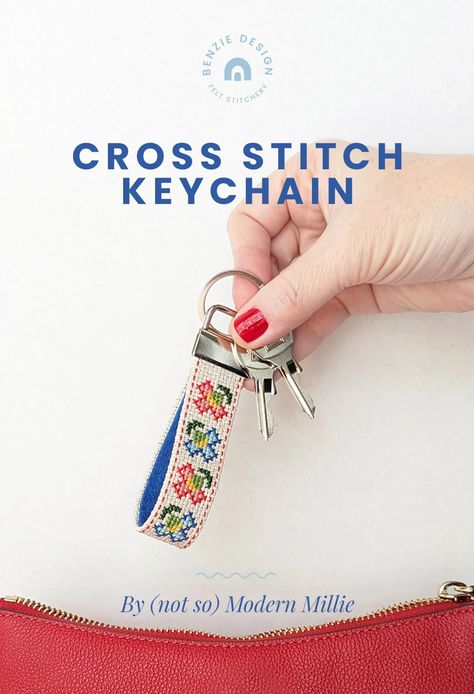 Cross Stitch Floral Keychain – Benzie Design Cross Stitch Keychain, Stitch Keychain, Cross Stitch Floral, Floral Keychain, Unique Cross Stitch, Cross Stitch Tutorial, Floral Cross Stitch Pattern, Custom Cross, Cross Stitch Supplies