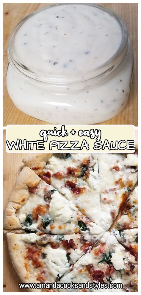 White Pizza Sauce Recipe, Casserole Pizza, Low Carb Pizza Crust, White Pizza Sauce, White Pizza Recipes, Seafood Pizza, White Sauce Recipes, Italian Pizza Recipe, Pizza Sauce Recipe