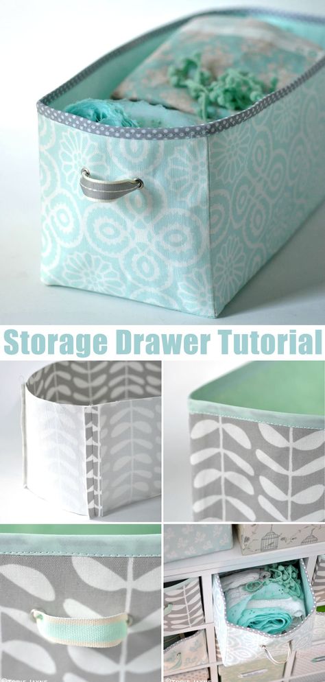 Fabric Storage Boxes Diy, Fabric Drawers Storage, Diy Fabric Storage Boxes, Diy Fabric Bins, Fabric Storage Boxes How To Make, Diy Storage Boxes Organizers, Sewing Baskets Diy, Sew Storage Bins, Fabric Bins Diy Free Pattern