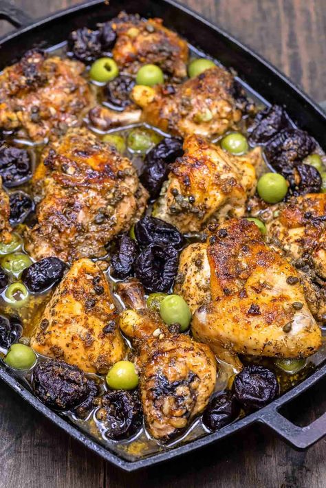 Chicken Marbella Recipe | The Mediterranean Dish Silver Palate Cookbook, Chicken Marbella, Mediterranean Diet Recipes Dinners, Juicy Baked Chicken, The Mediterranean Dish, Paprika Chicken, Clam Recipes, Mediterranean Dishes, Mediterranean Diet Recipes