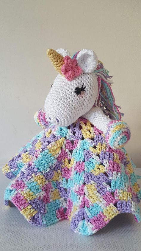 Crochet unicorn blanket