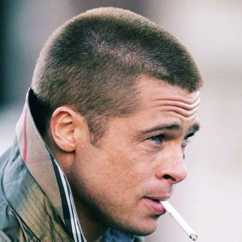 Brad Pitt Short Hair, Brad Pitt Fury Haircut, Brad Pitt Long Hair, Fury Haircut, Brad Pitt Fury, Brad Pitt Haircut, Brad Pitt Hair, Buzz Cut Styles, Crew Cut Haircut