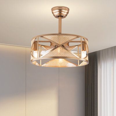 Classy Ceiling Fan, Pretty Ceiling Fan, Bedroom Fans With Lights, Elegant Traditional Bedroom, Bladeless Ceiling Fan With Light, Sunroom Inspiration, Bedroom Upstairs, Architecture Ceiling, Gold Ceiling Fan