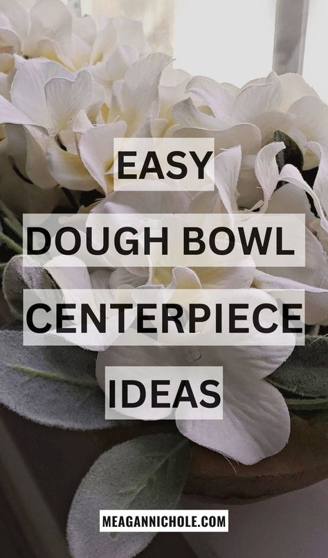 Are you in desperate need for some help with your dough bowl centerpiece? Or maybe you just need some dough bowl filler ideas?? We have everything you need! This list includes farmhouse dough bowl ideas too! Visit MeaganNichole.com for some serious dough bowl centerpiece inspiration! Wood Dough Bowl Centerpiece Christmas, Trough Decorating Ideas, Large Bowl Centerpiece Ideas, Large Dough Bowl Christmas Decor Ideas, Decorating Dough Bowls For Christmas, Large Glass Bowl Decor Ideas, Wooden Bowl Christmas Decor, Fall Bread Bowl Decor, Dough Bowl Centerpiece Christmas