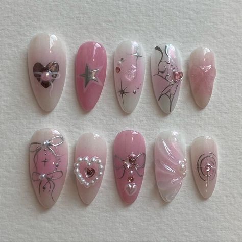 Y3k Nails, Paznokcie Hello Kitty, Adorable Nails, Character Customization, Outfit Aesthetics, Theme Pink, Physical Appearance, Korean Nails, Pink Gel