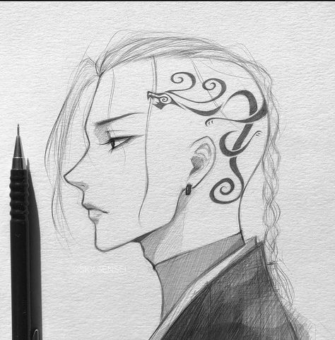 Anime Side View, Draken Tokyo Revengers, Anime Mouth Drawing, Side View Drawing, Mouth Drawing, 1 To 100, Girl Drawing Sketches, Glowing Art, Pretty Drawings