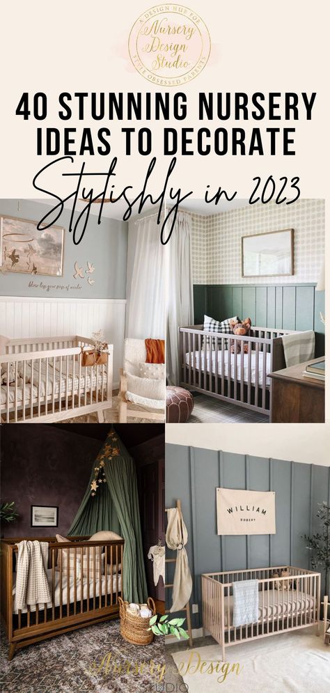 2023 Nursery Trends, Wallpaper Trends 2023, Green Nursery Neutral, Soft Nursery Rug, Stunning Nursery, Wallpaper Baby Room, Baby Room Wallpaper, Wallpaper Kids Room, Nursery Paint Colors