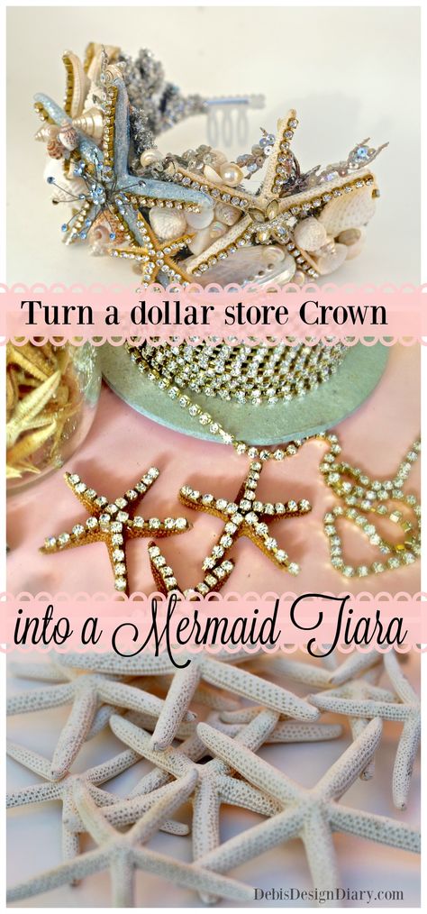 Mermaid Tiara DIY Mermaid Tiara, Seashell Crown, Fin Fun Mermaid, Diy Mermaid, Hallowen Costume, Mermaid Crown, Diy Kostüm, Party Crafts, Mermaid Diy