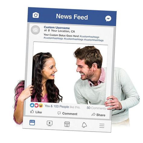 Facebook Selfie Frame "News Feed in Blue" Custom Printed Cutout - Social Media Marketing Photo Prop (Digital Files Photo Booth Instagram, Social Media Marketing Photography, Photography Booth, Selfie Frame, Marketing Photography, Marketing Photos, Instagram Prints, Corrugated Plastic, Instagram Frame