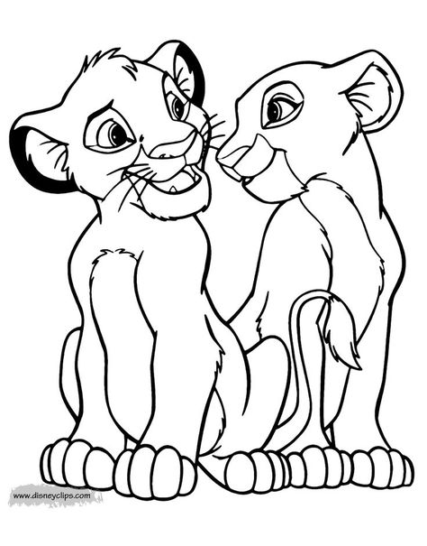 Lion King Easy Drawings, Simba And Nala Drawing, Colouring Pages Disney, Simba Coloring Pages, Drawing Lion King, The Lion King Drawing, Lion King Crafts, Lion King Drawing, Simba Drawing