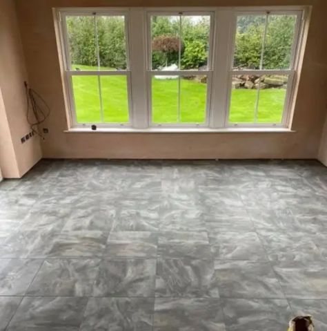 Concrete Sunroom Floors, Screen Room Flooring Ideas, Tiled Sunroom Floor, Three Season Room Flooring, Sunroom Flooring Ideas Modern, Three Season Porch Flooring Ideas, Sun Porch Flooring Ideas, Sunroom Floors Ideas, Sunporch Flooring Ideas