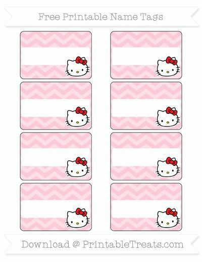 Hello Kitty Name Tags Free Printable, To And From Tags Printable, Hello Kitty Name Tag, Pink Name Tag, Free School Labels, Hello Kitty Book, Hello Kitty Theme Party, Hello Kitty School, Money Organizer