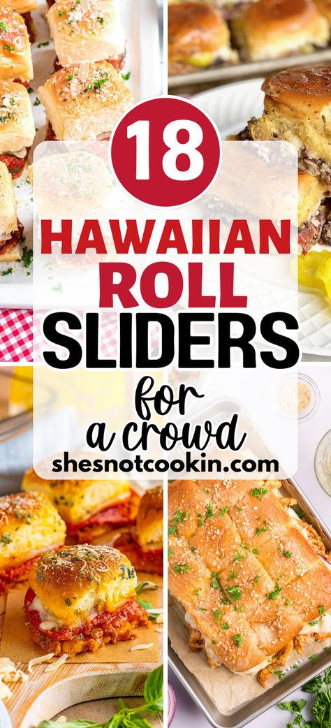 Hawaiian roll sliders photo collage with text ovleray. Healthy Sliders Recipes, Sliders Breakfast, Sliders For A Crowd, Recipes With Hawaiian Rolls, Pepper Jack Chicken, Hawaiian Sandwiches, Hawaiian Roll Sandwiches, Jack Chicken, Burger Sliders Recipes