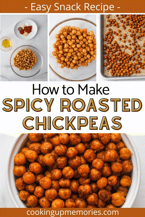 Roasted Chickpeas Oven, Garbanzo Beans Recipes, Baked Garbanzo Beans, Spicy Roasted Chickpeas, Roasted Garbanzo Beans, Chickpea Recipe, Chickpea Recipes Roasted, Chickpea Snacks, Garbanzo Bean