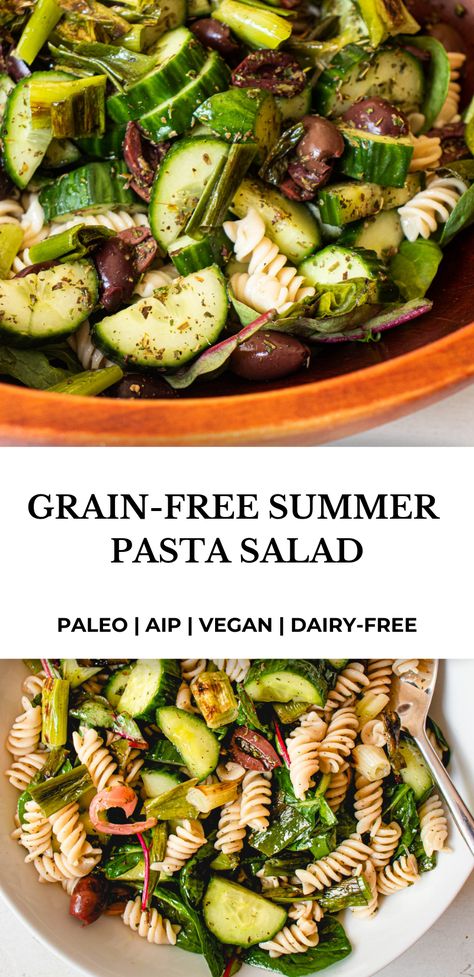 Summer Aip Recipes, Aip Diet Recipes, Paleo Pasta, Homemade Vinaigrette, Dairy Free Pasta, Aip Paleo Recipes, Pasta Salad Dressing, Inflammation Diet, Paleo Salads