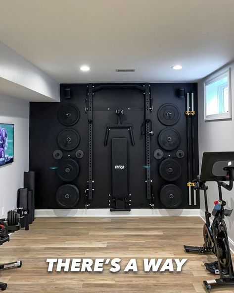 Small Home Gyms, Home Gym Basement, Dream Home Gym, Small Home Gym, Gym Design Interior, Home Gym Garage, Workout Room Home, Gym Setup, Diy Home Gym