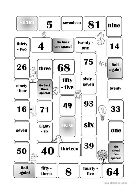 Numbers game - English ESL Worksheets for distance learning and physical classrooms Esl Board Games, English Games For Kids, Speaking Games, Spanish Numbers, Numbers Game, Esl Games, English Activities For Kids, Student Numbers, Esl Activities