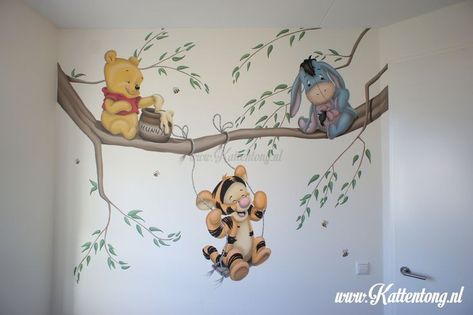 Disney Baby Rooms, Baby Nursery Inspiration, Winnie The Pooh Nursery, Baby Room Themes, Girl Nursery Room, Nursery Room Design, Baby Boy Room Nursery, Baby Room Inspiration, Baby Room Wall