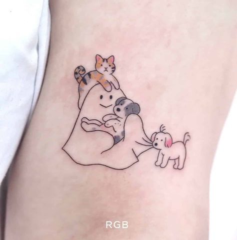 Scary Ghost Tattoo, Ghost Tattoos, Ghost Tattoo, Scary Ghost, Small Pretty Tattoos, Cute Little Tattoos, Baby Tattoos, Best Tattoo Designs, Dog Tattoo