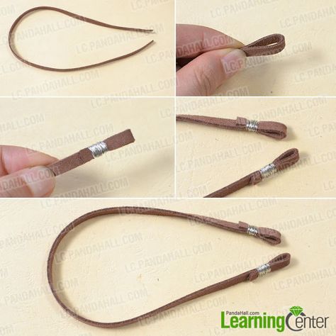 Here is the instruction for how to make a simple suede cord bracelet step by step, you will grasp it in a short time. Suede Cord Bracelet Diy, Suede Bracelet Diy, Cord Jewelry Diy, Bracelet Step By Step, Cord Bracelet Diy, Handmade Bracelets Tutorial, Leather Bracelet Tutorial, Suede Cord Necklace, Panda Hall